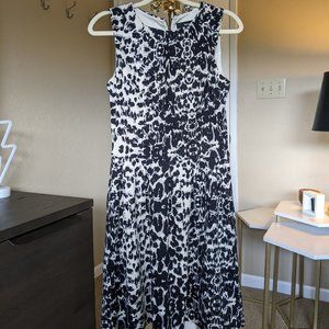 Black & White Print Dress | A-line | Stretch | Size S